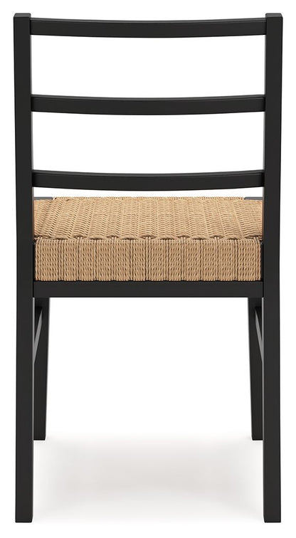 Isanti - Dining Room Side Chair (Set of 2) - Light Brown / Black, alternate view 2 with solid wood