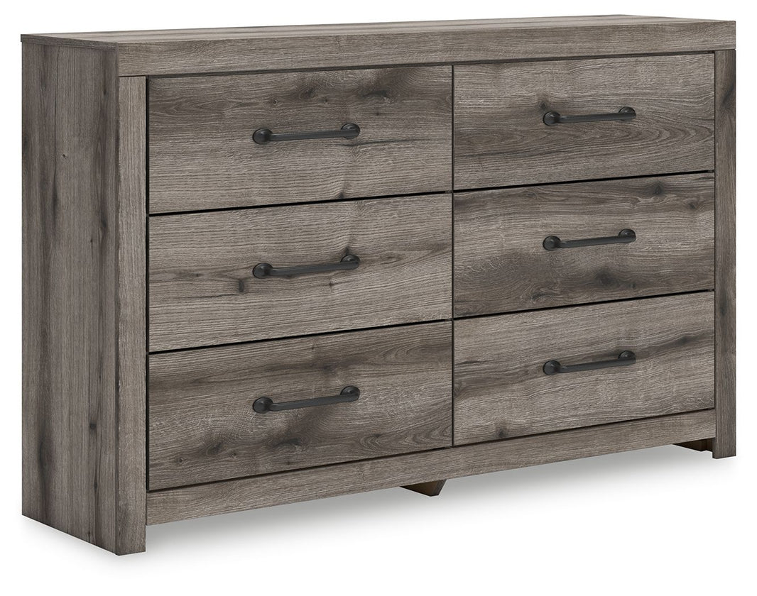 Graystorm - Six Drawer Dresser, product view with linen fabric