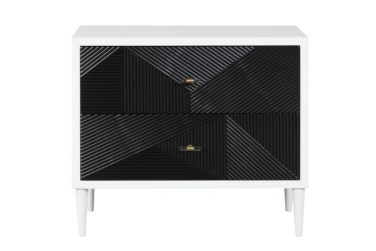 Dubni - Accent Table - White & Black, alternate view 3 with wood construction