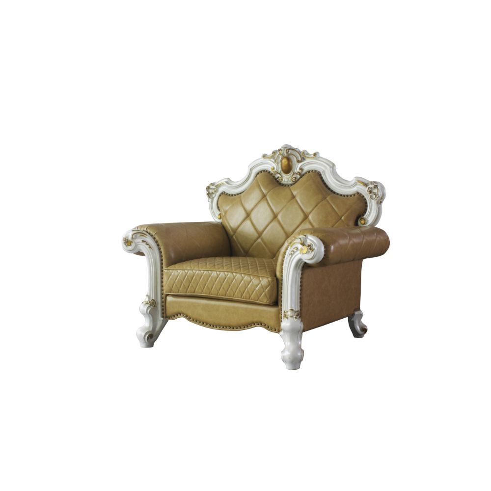 Picardy - Chair w/1 Pillow, product view with leather upholstery