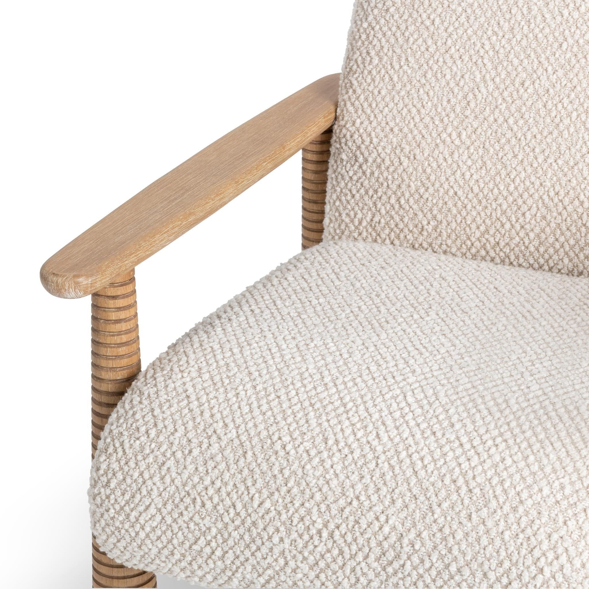 Caprice - Accent Chair - Light Beige / Natural, alternate view 2 with polyester fabric