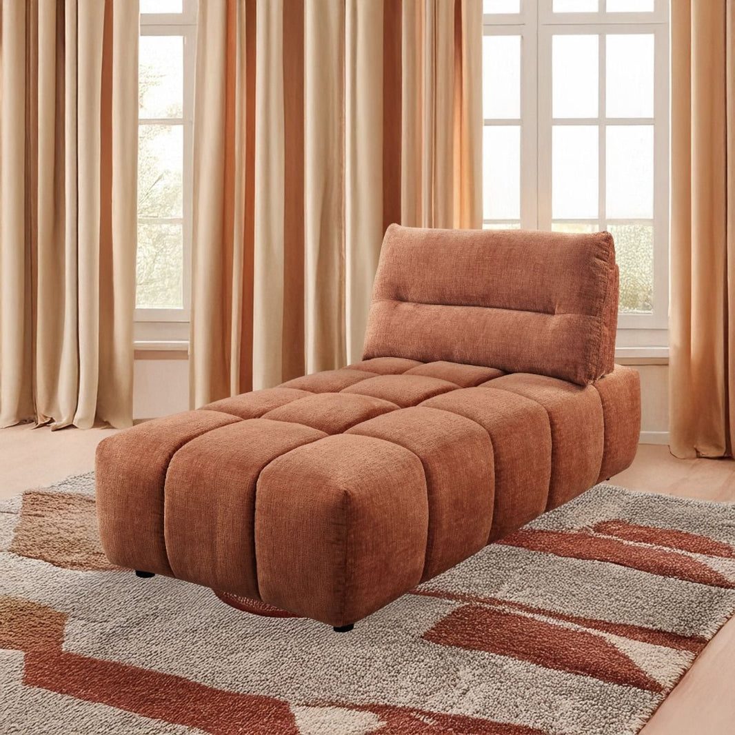 Loanna - Modular - Chaise - Coral Red Chenille
