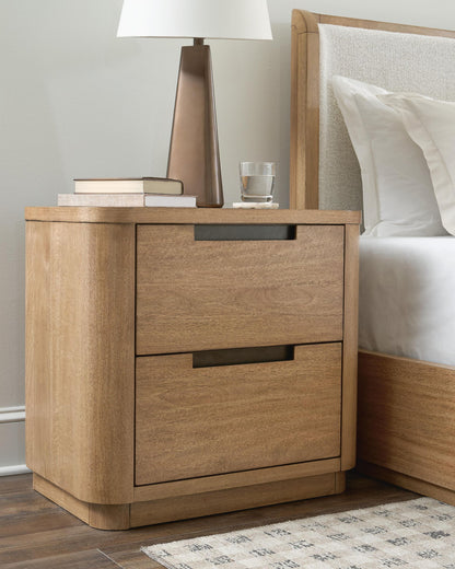 Pamaria Two Drawer Night Stand Light Brown, gallery image 4