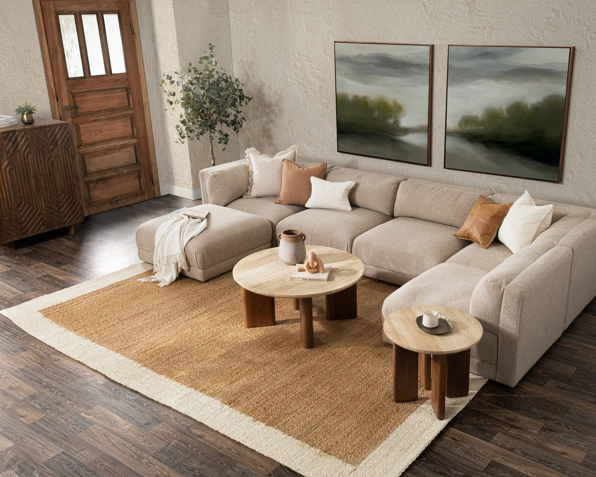 Idella - Travertine Round Table, alternate view 6