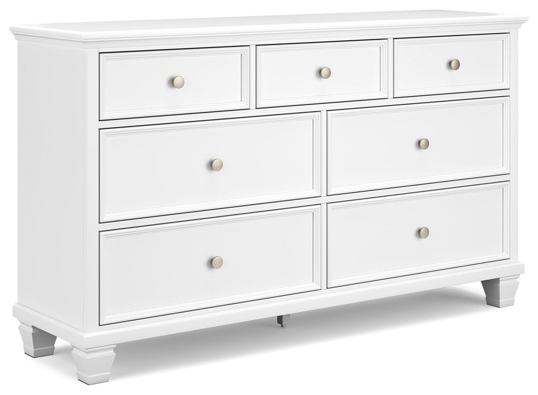 Fortman - Dresser - White, product view with wood construction