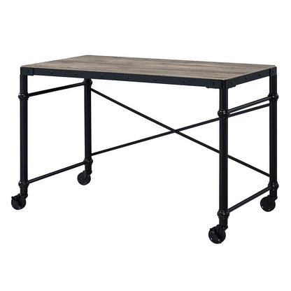 Oklarth - Writing Desk - Rustic Oak & Black