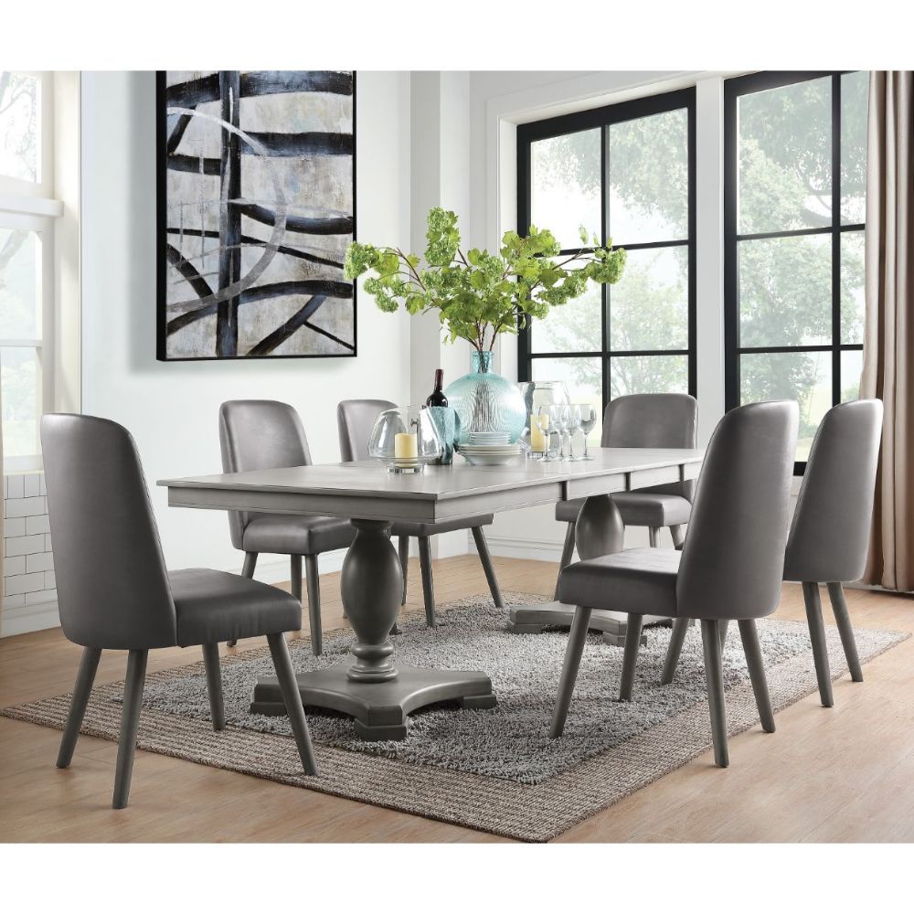 Waylon - Dining Table - Gray Oak, product view with wood construction