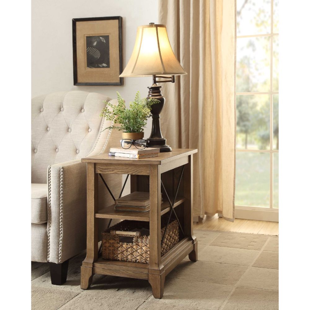 Hiroko - End Table - Oak, alternate view 3 with solid wood