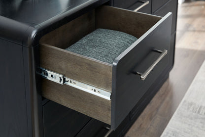 Rowanbeck - Dresser - Black, alternate view 4 with wood construction