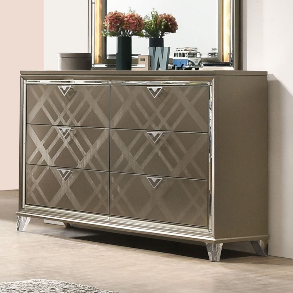 Skylar - Dresser, product view with metal