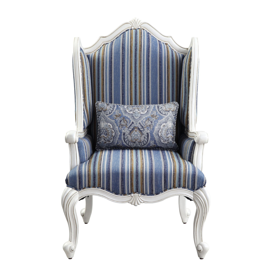 Ciddrenar - Chair With Pillow - Fabric & White, alternate view 2 with wood construction