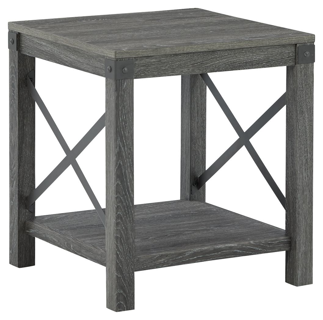 Freedan - Square End Table - Grayish Brown, product view with engineered wood