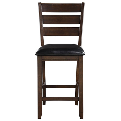Urbana - Counter Height Chair (Set of 2) - Black Synthetic Leather & Espresso, alternate view 5 with wood construction