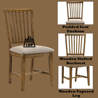 Wallace II - Side Chair (Set of 2) - Tan Linen & Weathered Oak, alternate view 4 with wood construction