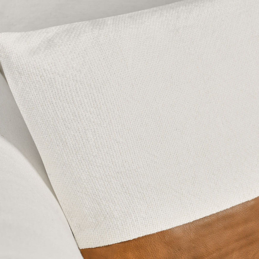 Canyon - Pillow - Ivory / Chestnut, alternate view 3 with genuine leather