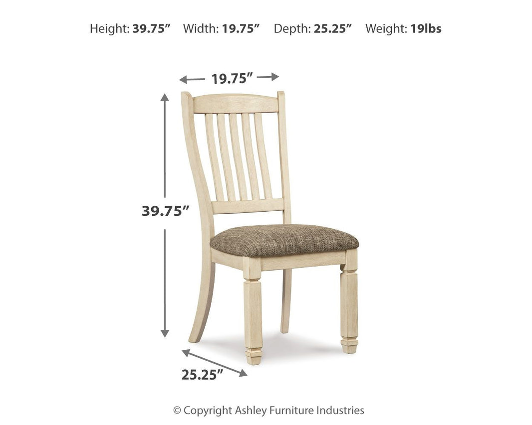 Bolanburg - Dining UPH Side Chair (Set of 2) - Rake Back - Brown / Beige, alternate view 2 with polyester fabric