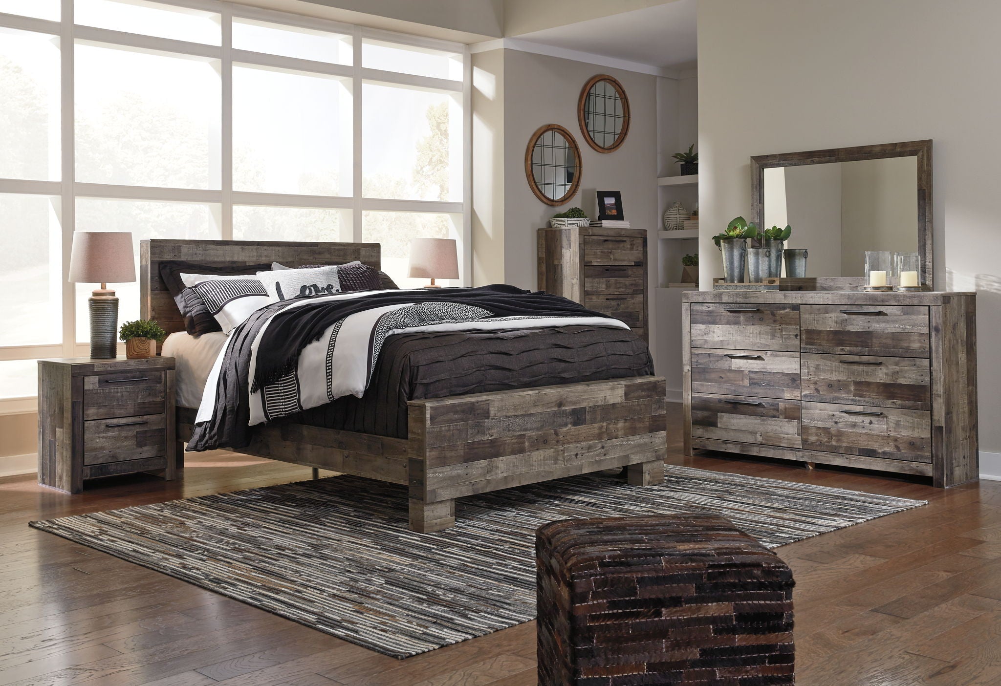 Derekson - Panel Bed, alternate view 19 with wood construction