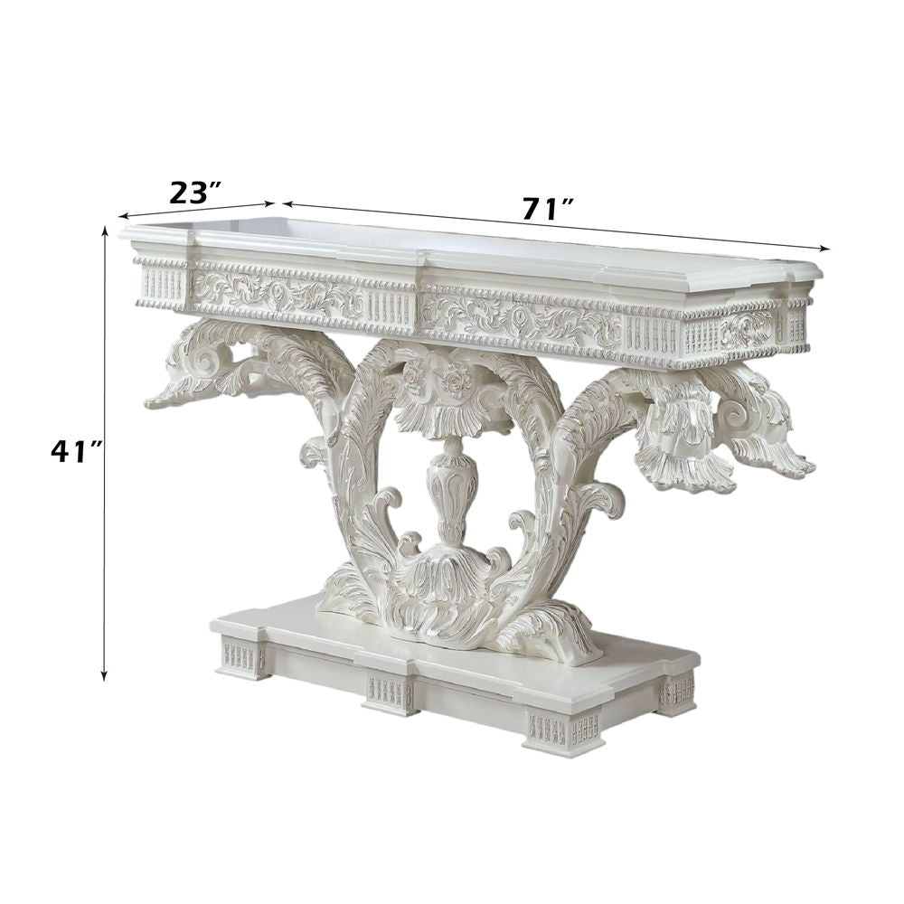 Vanaheim - Sofa Table - Antique White, alternate view 4 with wood construction