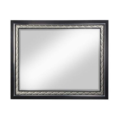 Nicola - Mirror - Silver Synthetic Leather & Black, alternate view 3