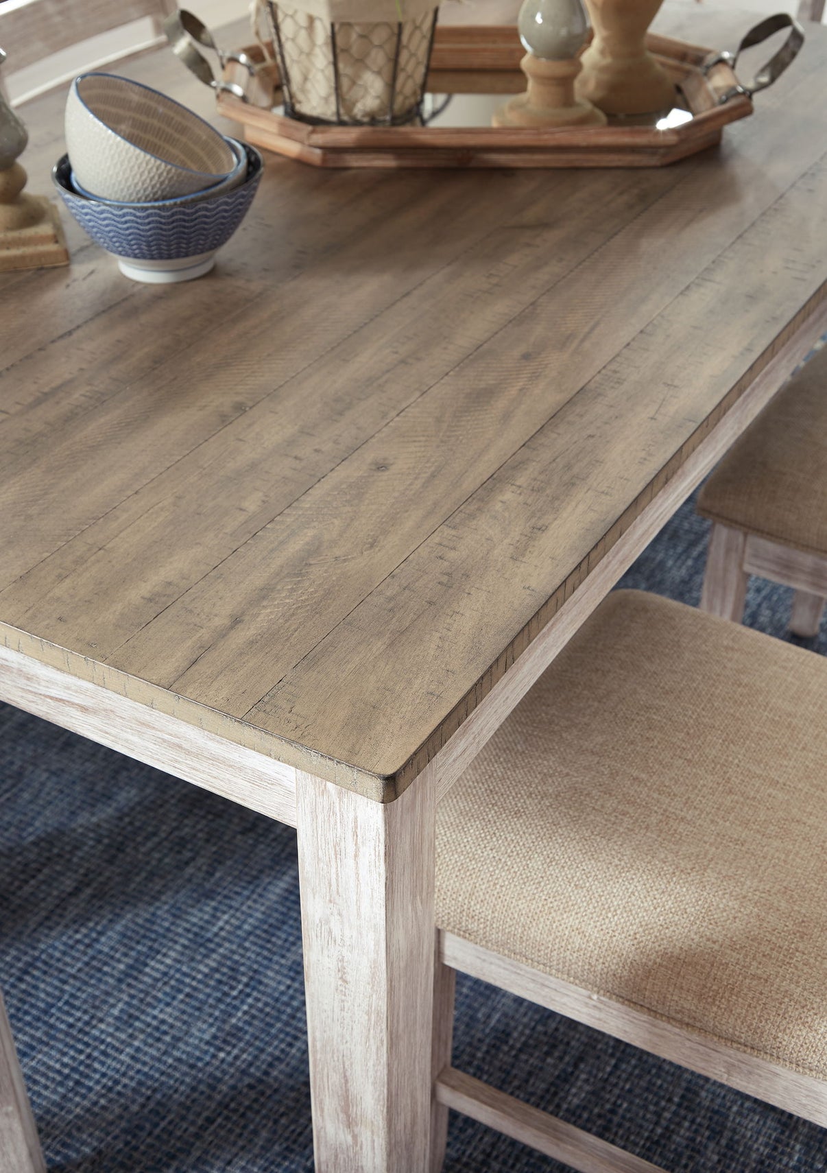 Skempton - RECT DRM Table w/Storage - White, alternate view 3 with engineered wood
