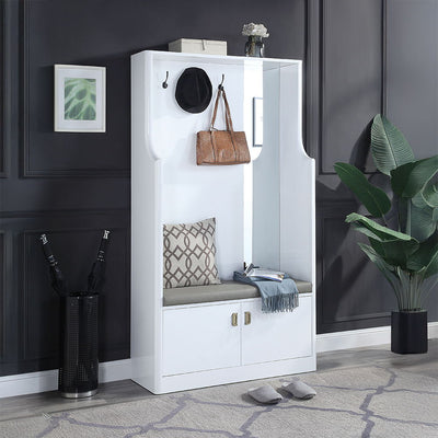 Buck II - Hall Tree - White High Gloss, product view
