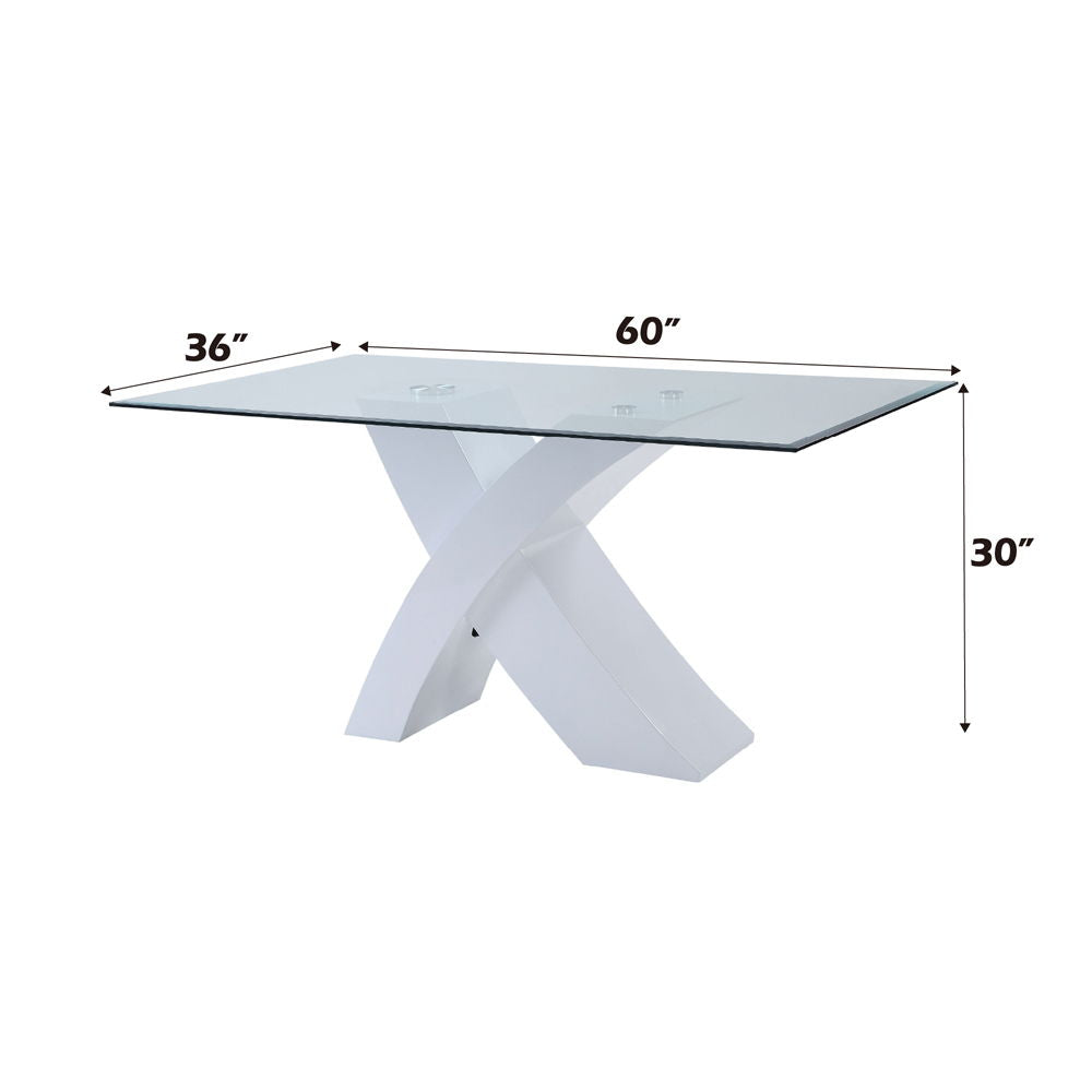 Pervis - Dining Table, alternate view 2 with glass