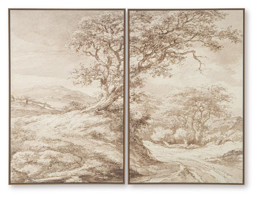Stormish Wall Art Set (Set of 2) Beige / Brown