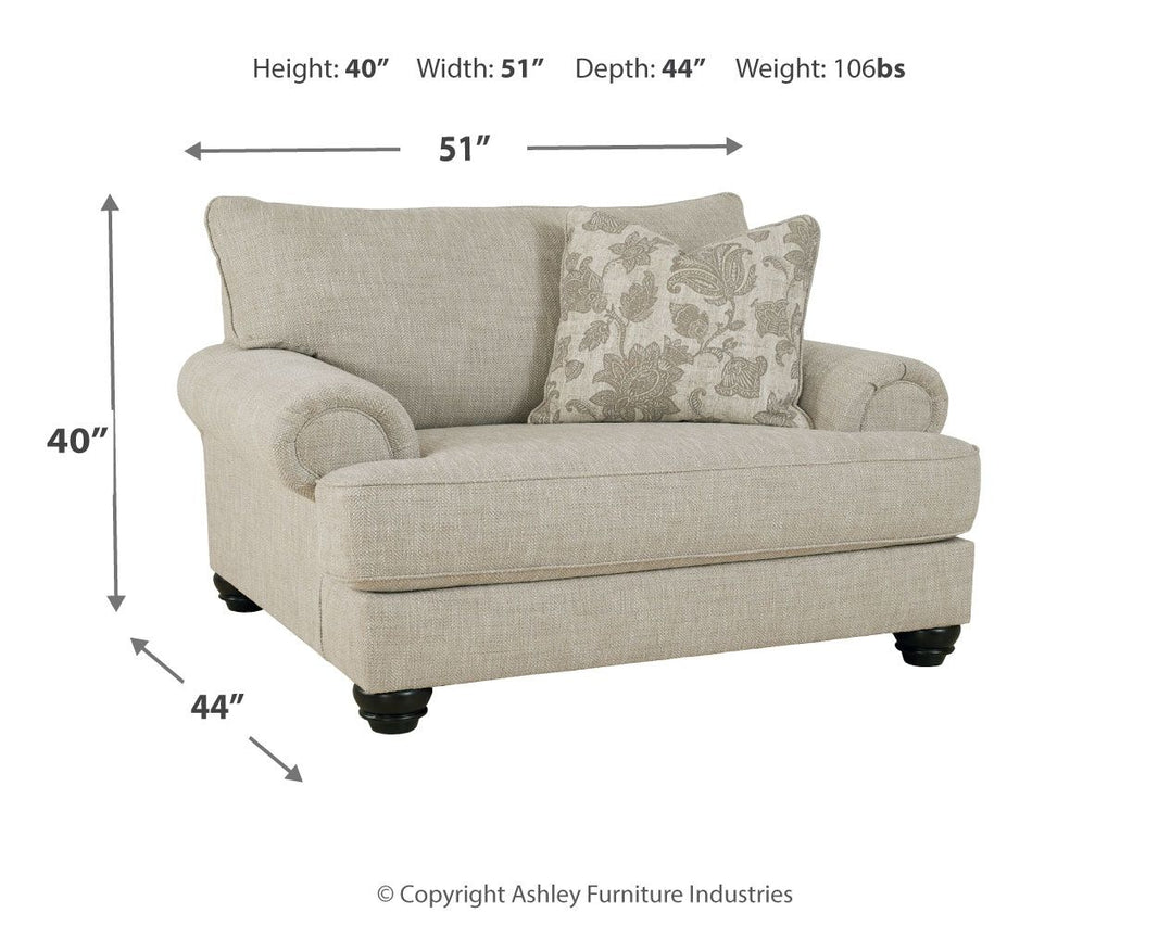 Asanti - Chair and a Half - Fog, alternate view 2 with polyester fabric