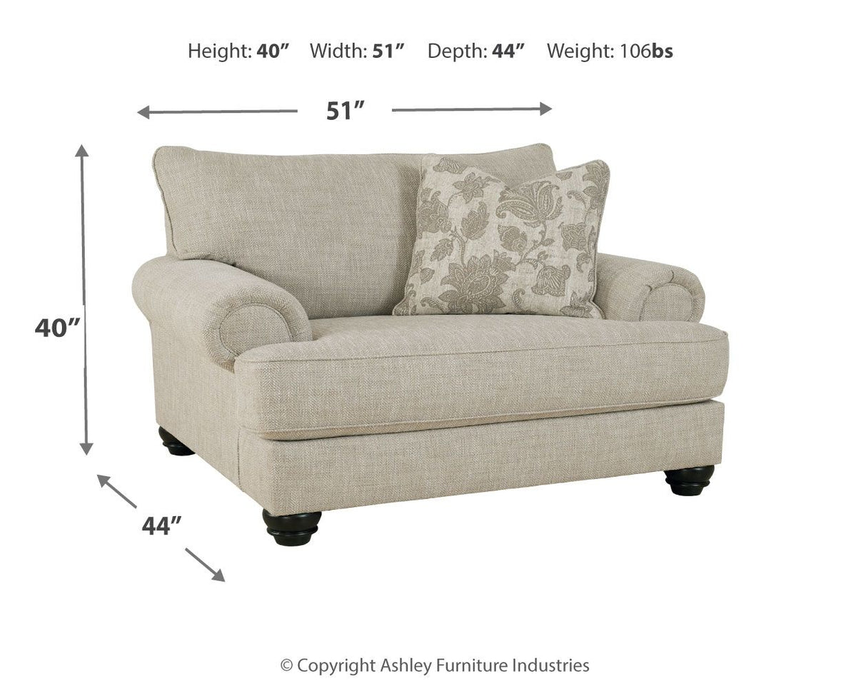 Asanti - Chair and a Half - Fog, alternate view 2 with polyester fabric