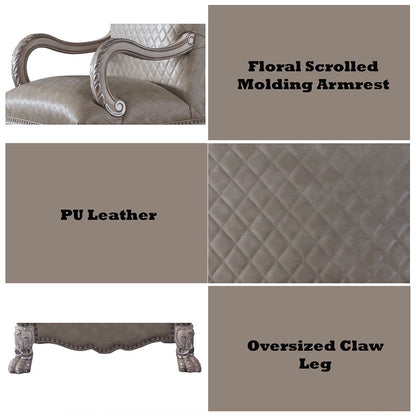 Dresden - Chair With Pillow - Synthetic Leather & Vintage Bone White, alternate view 4 with solid wood