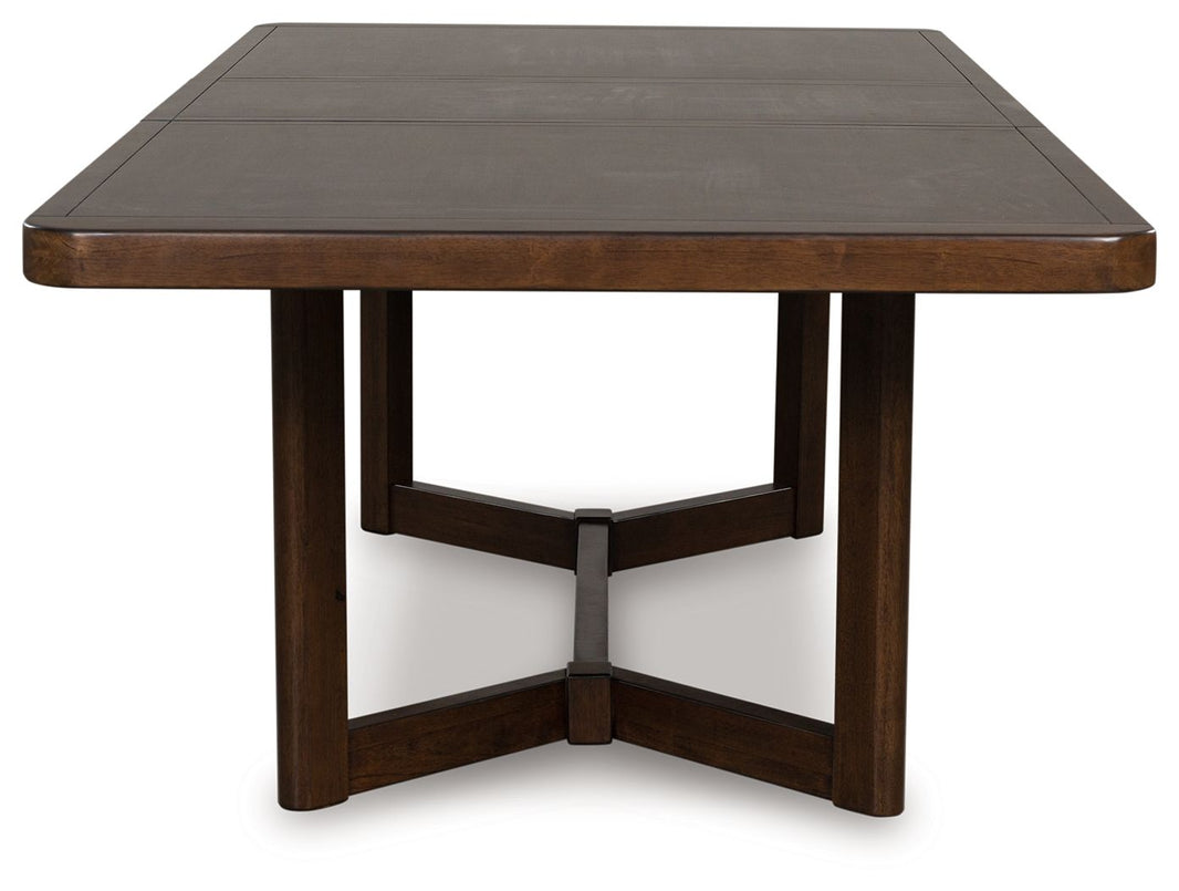 Dilenno - Rectangular Dining Room Extension Table - Dark Brown, alternate view 2 with solid wood