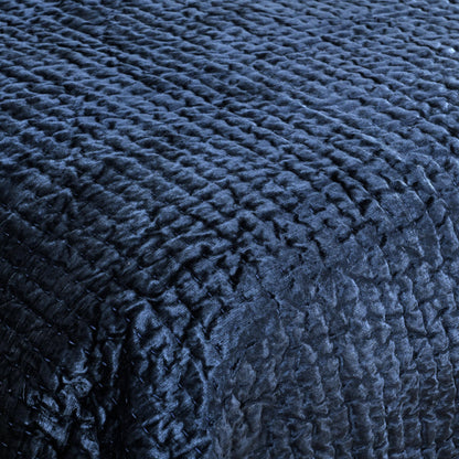 Bari - Velvet Quilt - Ocean Blue