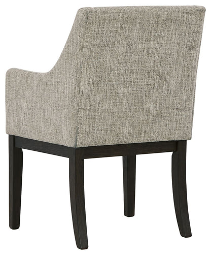 Burkhaus - Dining UPH Arm Chair (Set of 2) - Beige / Dark Brown, alternate view 4 with polyester fabric