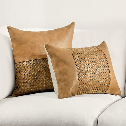 Toscano - Leather Pillow, alternate view 4 with genuine leather