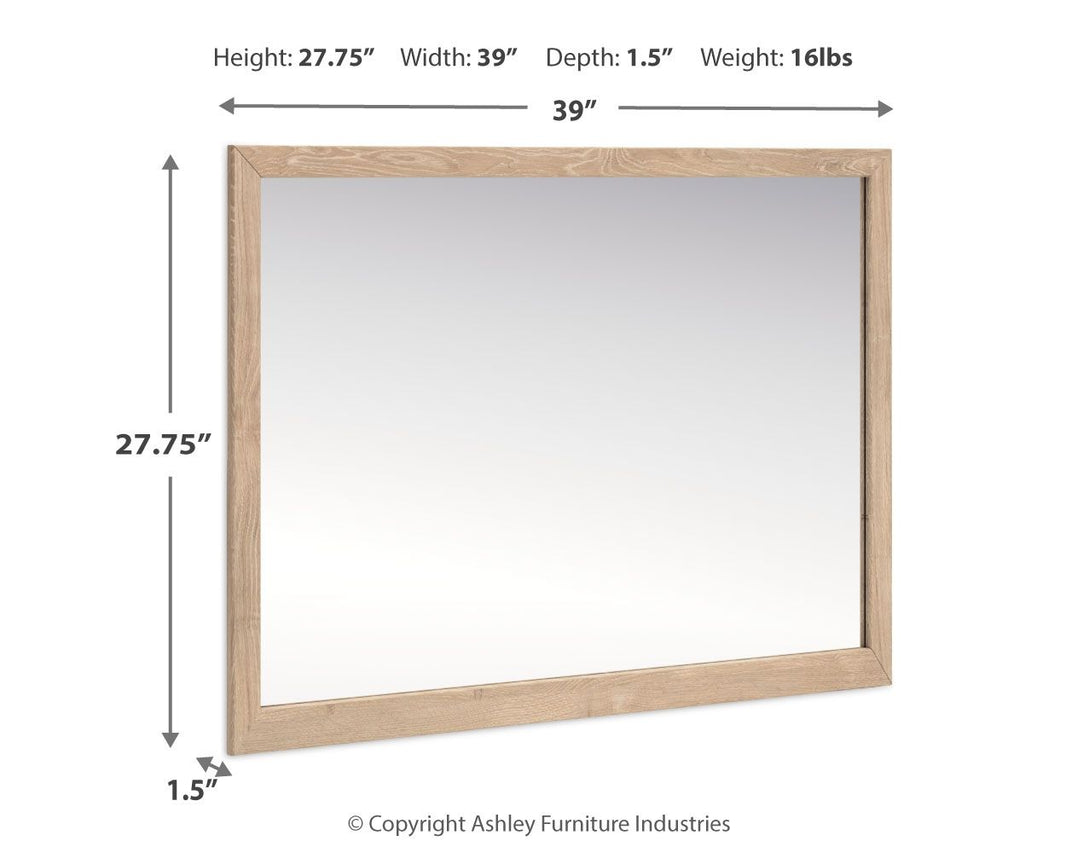 Cielden - Bedroom Mirror - Tan, alternate view 2 with engineered wood