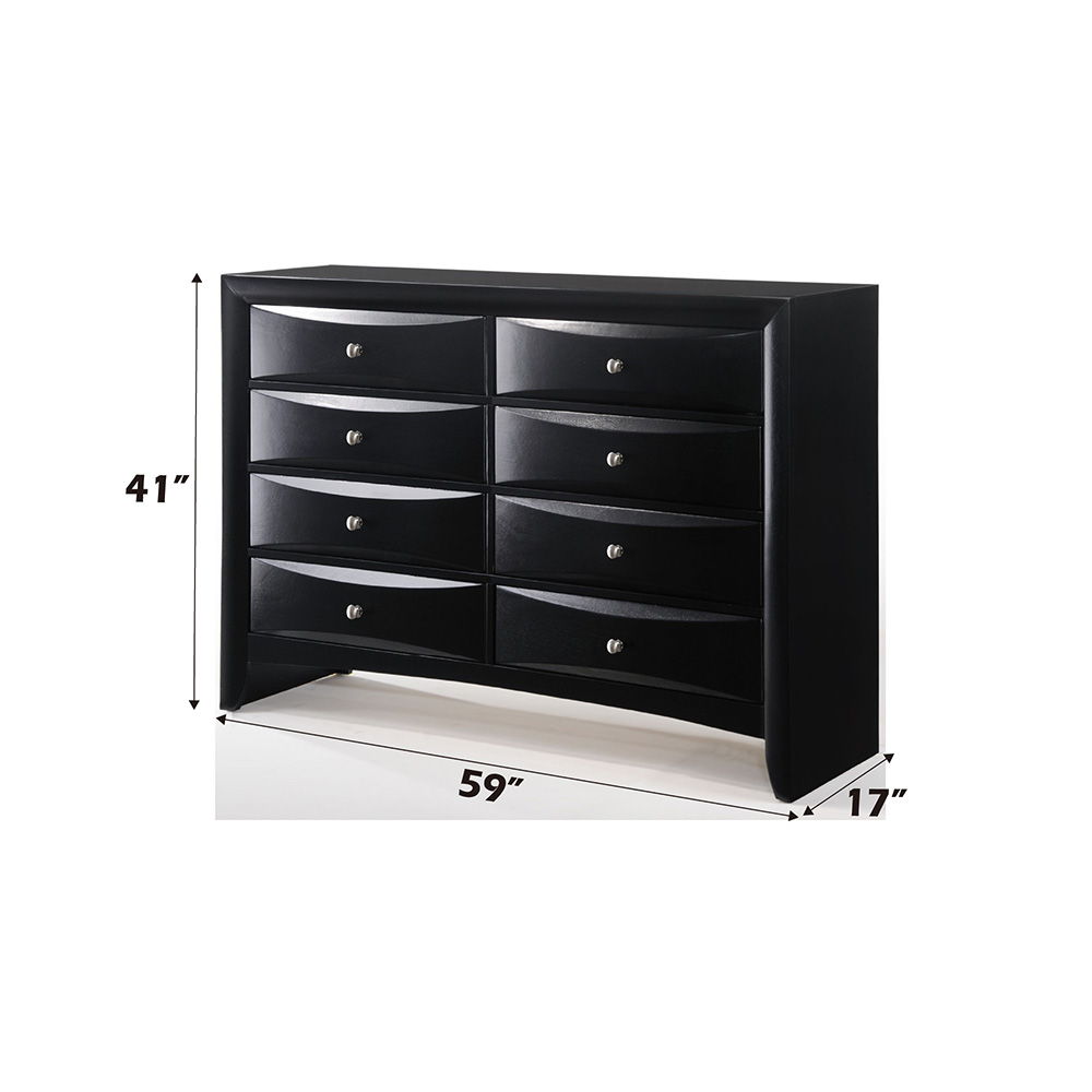 Ireland - 59" Dresser - Black, alternate view 2 with wood construction