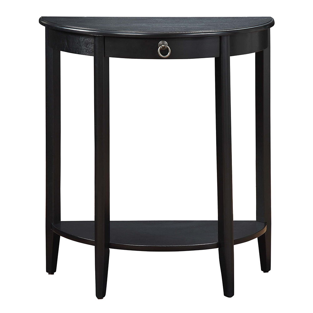 Justino II - Console Table - Black, alternate view 3 with wood construction