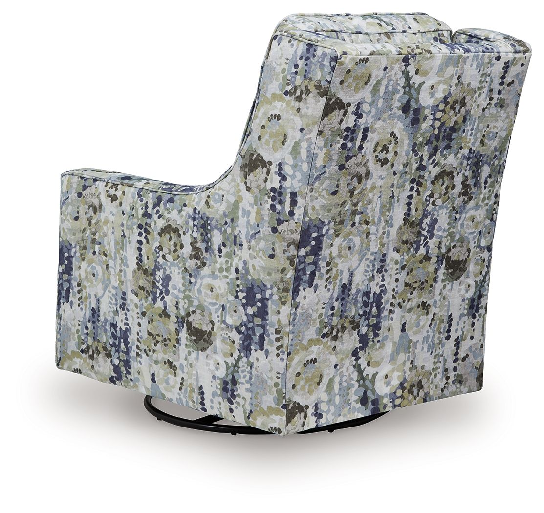 Dustinford - Swivel Glider Accent Chair - Multi, alternate view 3 with polyester fabric