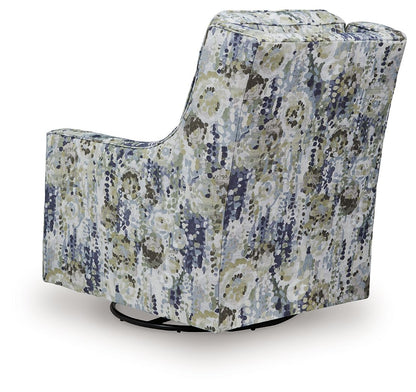 Dustinford - Swivel Glider Accent Chair - Multi, alternate view 3 with polyester fabric