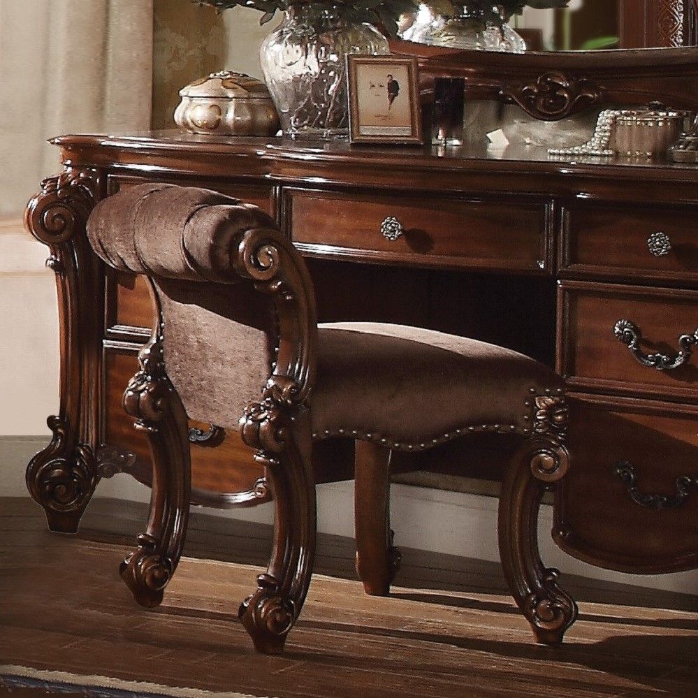 Vendome - Vanity Stool, alternate view 4 with leather upholstery
