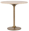 Malani - Travertine Gathering Table, alternate view 2 with metal