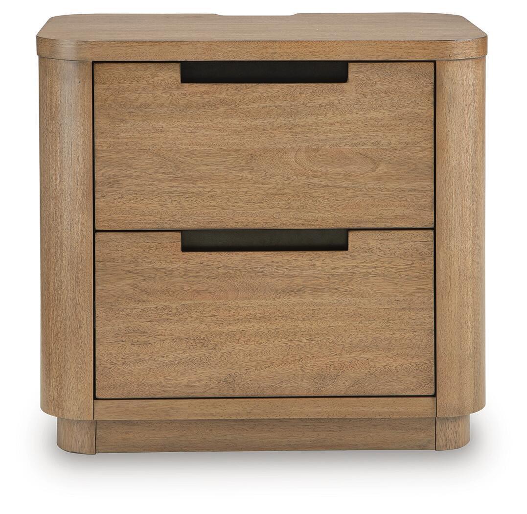Pamaria Two Drawer Night Stand Light Brown, gallery image 5