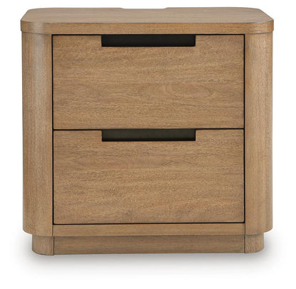 Pamaria Two Drawer Night Stand Light Brown, gallery image 5