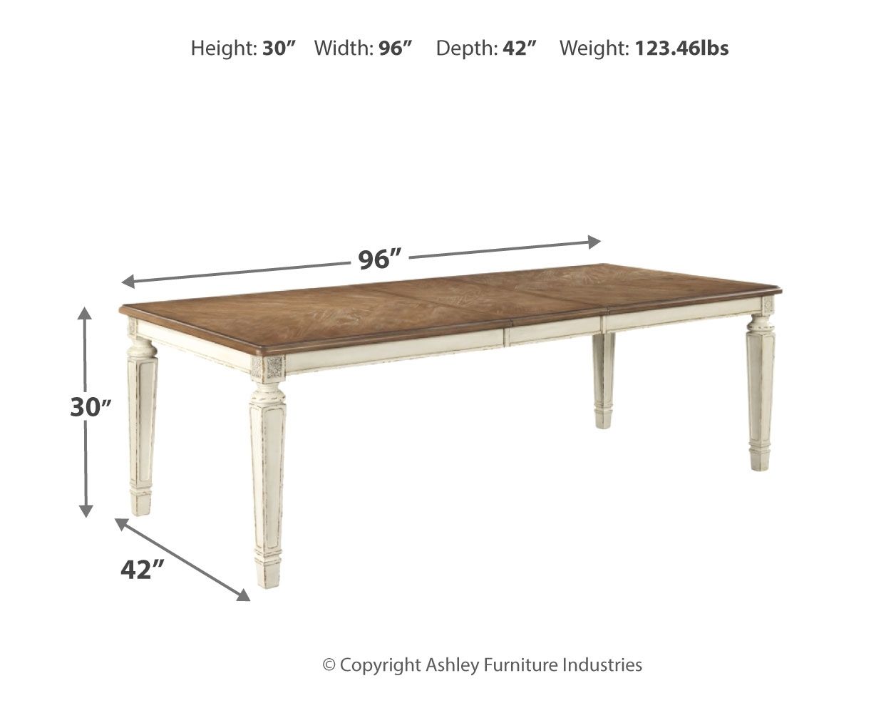 Realyn - Rectangular Dining Table Set, alternate view 8 with wood construction