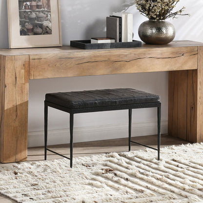 Malo - 28" Leather Bench