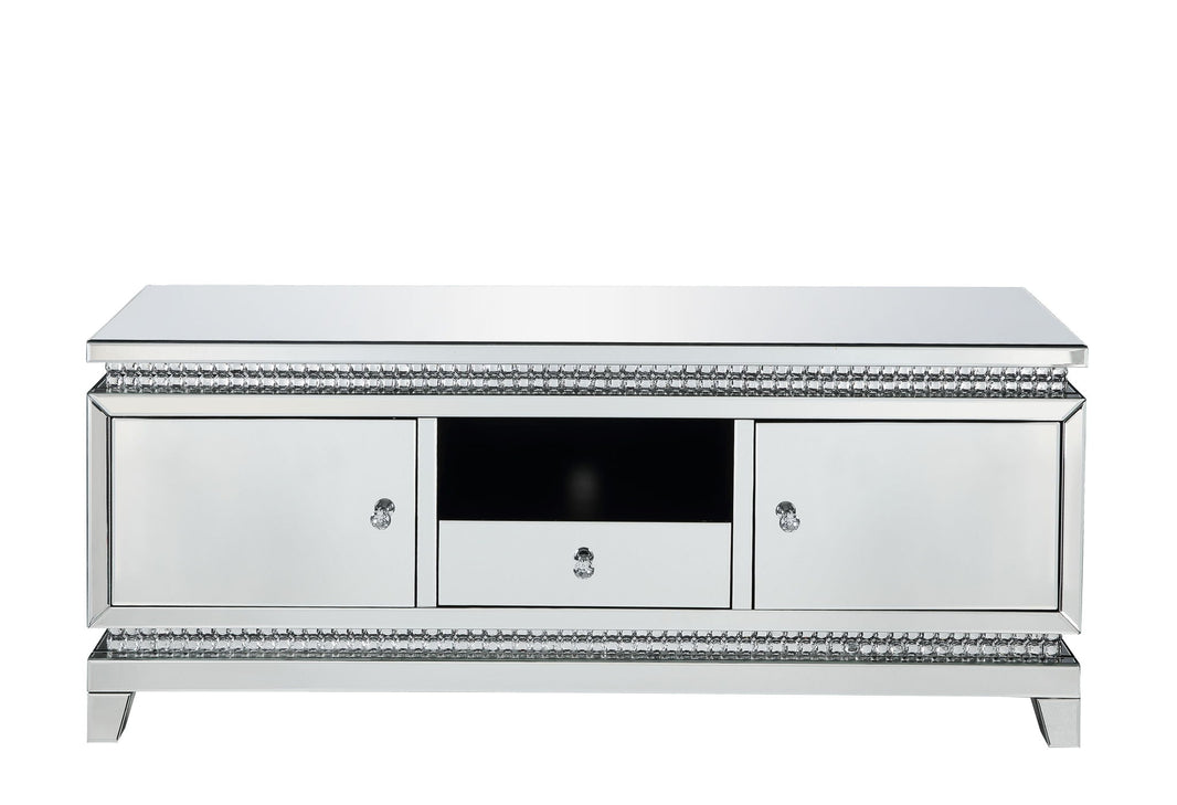 Lotus - TV Stand - Mirrored, Faux Ice Cube Crystals