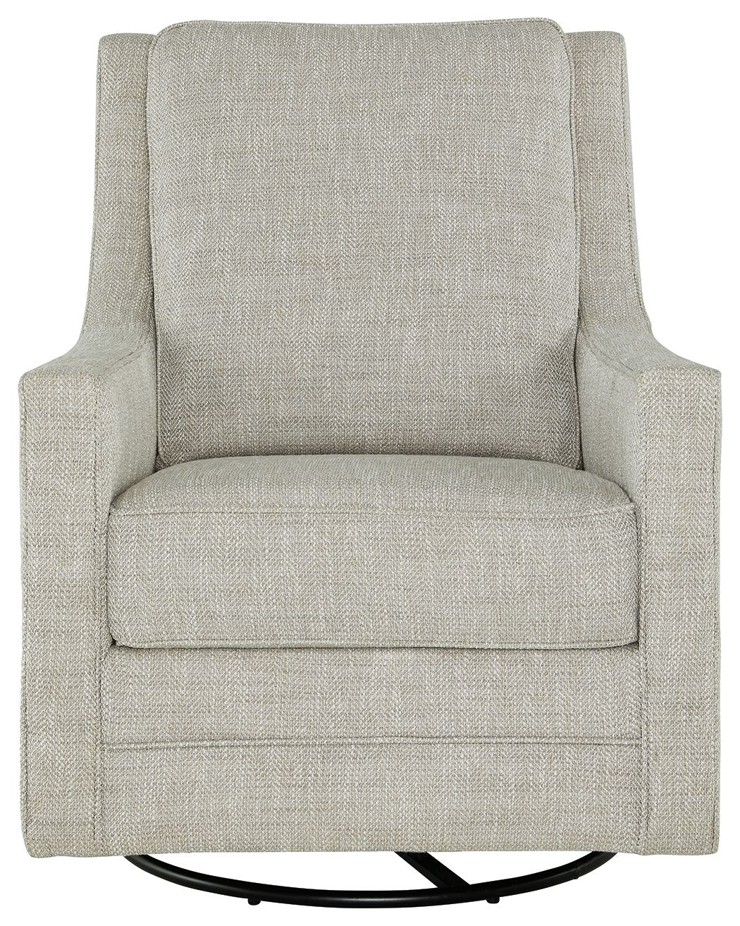 Kambria - Swivel Glider Accent Chair - Fog, alternate view 2 with polyester fabric