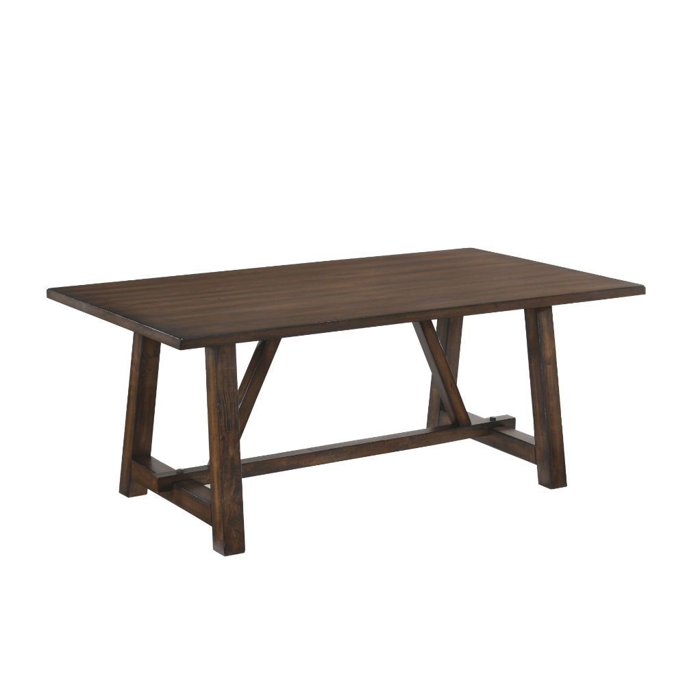 Kaelyn - Dining Table - Dark Oak, product view with wood construction