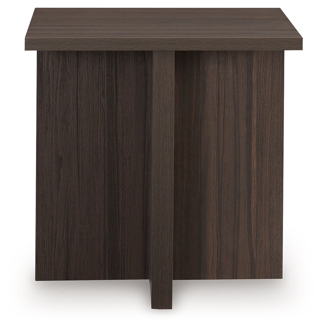 Zendex - Occasional Table Set (Set of 2) - Brown, alternate view 2 with wood construction
