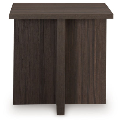Zendex - Occasional Table Set (Set of 2) - Brown, alternate view 2 with wood construction